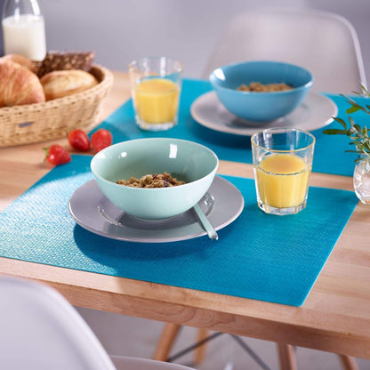 Westmark Tischsets/Platzsets, 4 Stück, 45 x 32,5 cm, Polypropylen, Lebensmittelecht, Abwischbar, Türkis, Saleen Edition: Coolorista