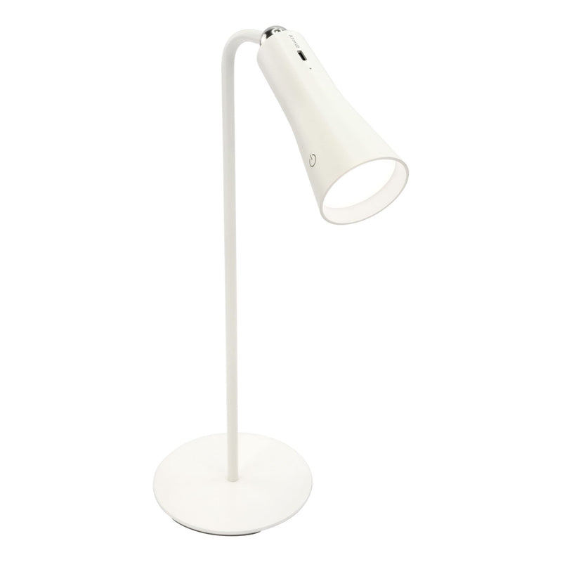 Ansmann 3-in-1 Desk Lamp Clampable LED Table Lamp Fully Dimmable Touch Operation Work Light Rechargeable Type C Including Table Holder, Adhesive Holder, Clamp Holder, 1600-0526, White, Pack of 1