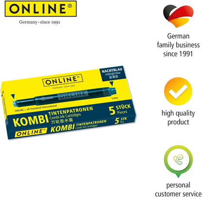 Online 17056/12 Combination Ink 1 Pack of 5 Cartridges Midnight Blue