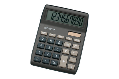 GENIE 840 DB Calculator, 10 Digit, Large Angled Display, Battery & Solar Powered, Dark Blue, 12642 darkblue