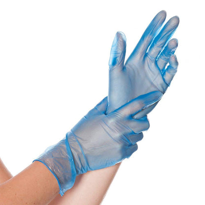 FRANZ MENSCH Hygostar Vinyl Gloves Classic Blue Powdered Size M
