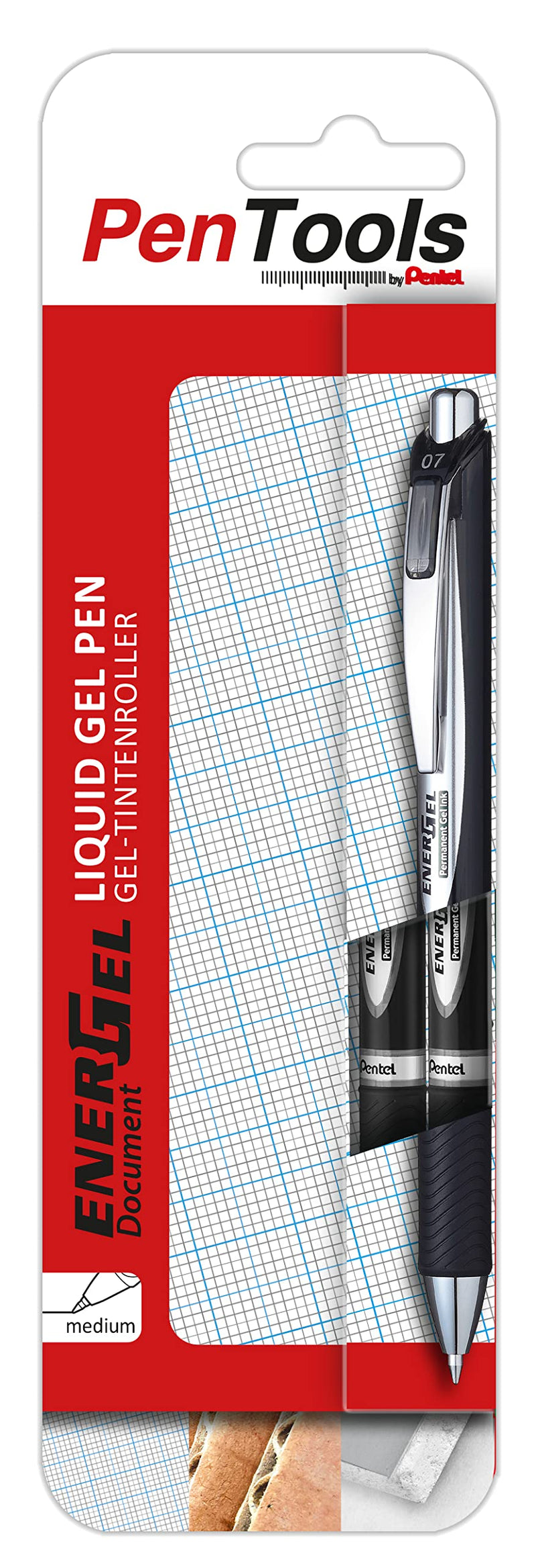 PenTools by Pentel BLP77-PRO2AEU EnerGel Document Gel-Tintenroller, zum Unterzeichnen von Dokumenten, 2 Stück, schwarz, 1 Blister