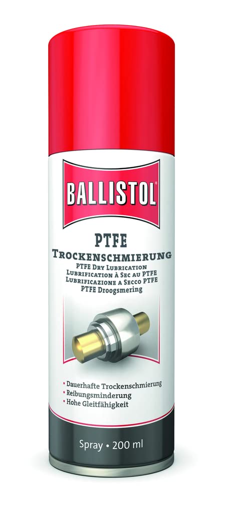 6x PTFE Trockenschmierung farblos/weißlich n.dem Trocknen 200ml Spraydose BALLISTOL