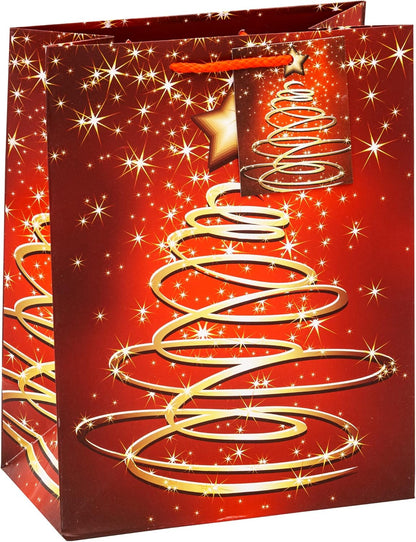 TSI 83018 Gift Bags Christmas No 8, Pack of 12, Size: Medium (7 x 4 x 9 inch), 83018-A (HxBxT) 23 x 18 x 10 cm Medium Single