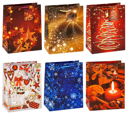 TSI 83018 Gift Bags Christmas No 8, Pack of 12, Size: Medium (7 x 4 x 9 inch), 83018-A (HxBxT) 23 x 18 x 10 cm Medium Single