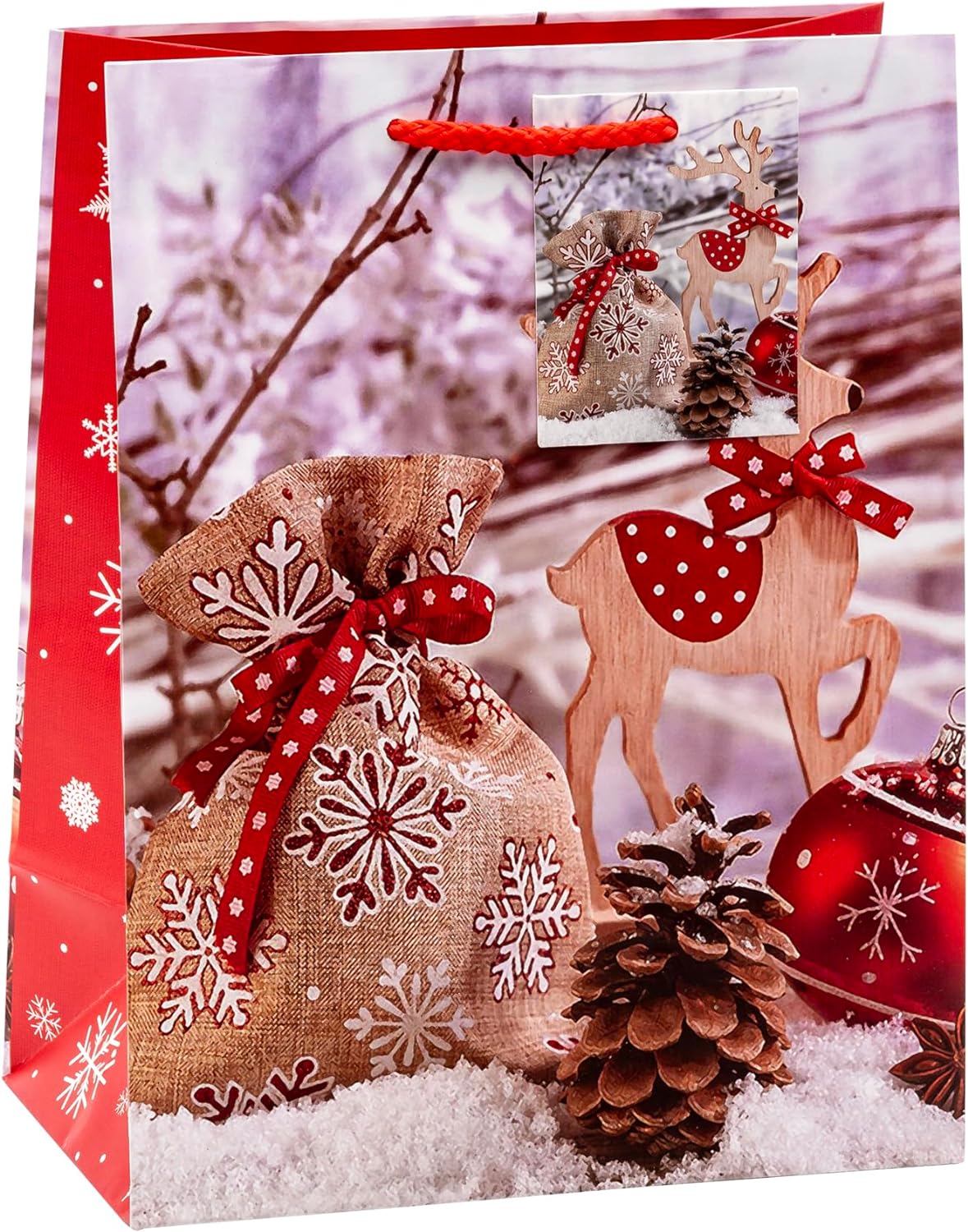 TSI 83019 Gift Bags Christmas No 9, Pack of 12, Size: Medium (7 x 4 x 9 inch) (HxBxT) 23 x 18 x 10 cm Medium Single