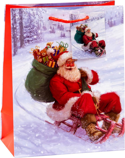 TSI 84017 Gift Bags Christmas No 7, Pack of 12, Size: Medium (7 x 4 x 9 inch) Medium Medium Cartoon