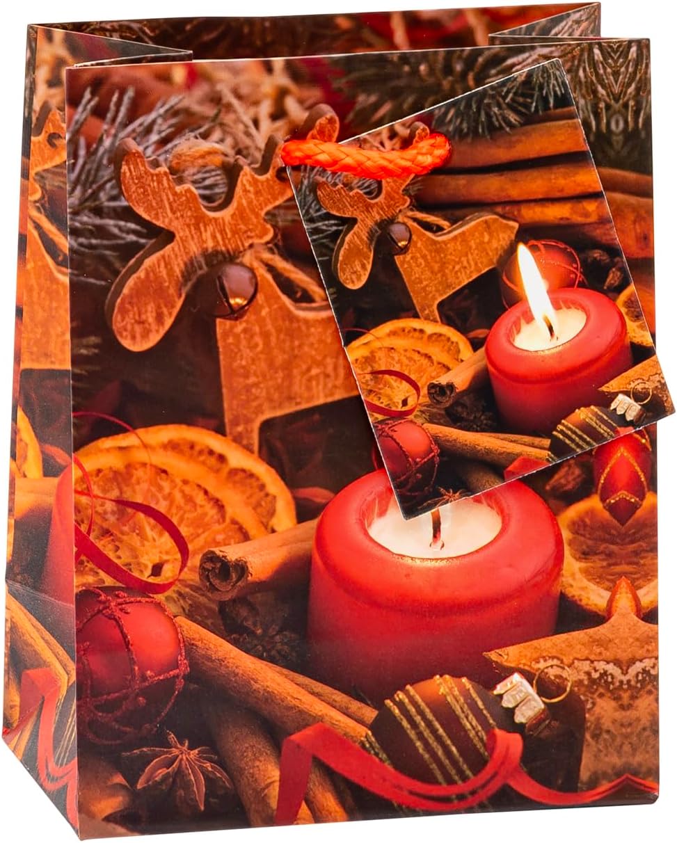 TSI 87026 gift bags Christmas No 6, Pack of 12, size: small (5,5 x 4 x 2,5 inch