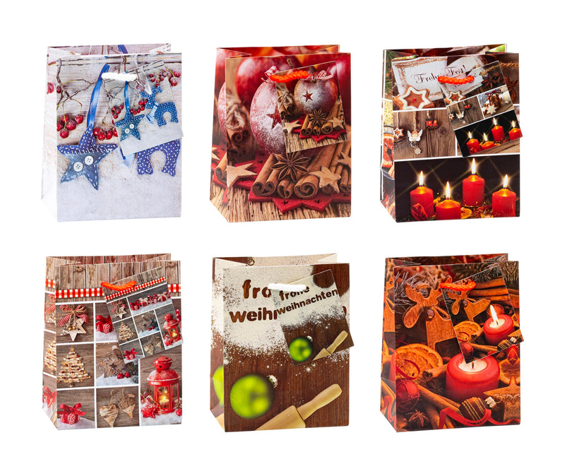 TSI 87026 gift bags Christmas No 6, Pack of 12, size: small (5,5 x 4 x 2,5 inch