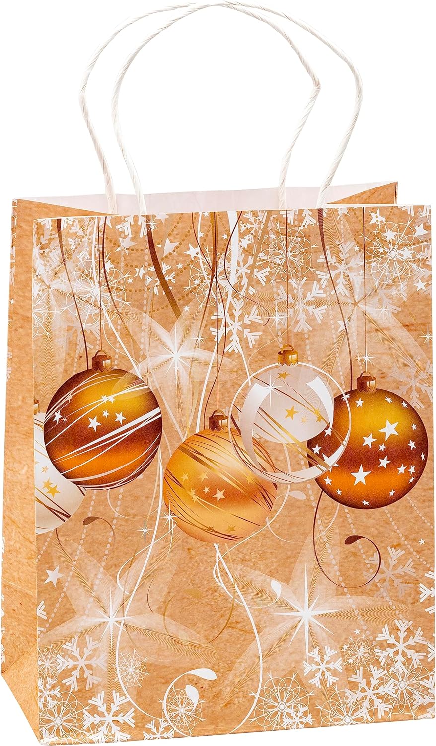 TSI 88011 Christmas Kraft Paper Gift Bags Pack of 12 Medium (H x W x D) 23 x 18 x 10 cm