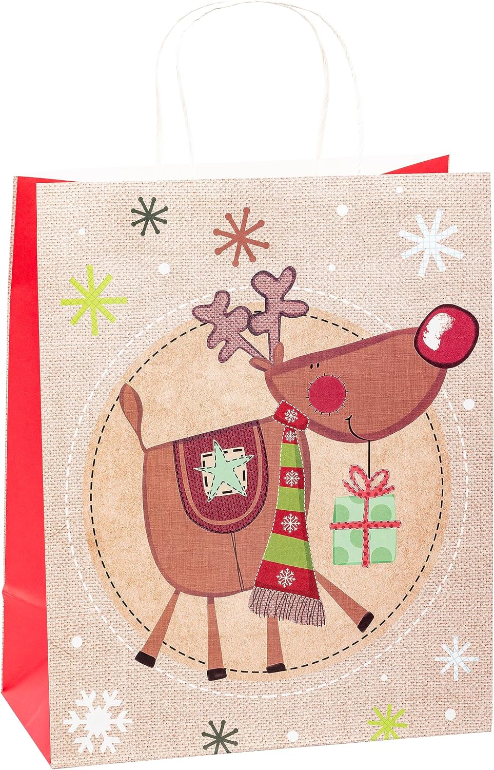 TSI 88318 Christmas Kraft Paper Gift Bags Large 32 x 26 x 12 cm Pack of 6 Large Motif Christmas series 2 1 Set (= 6 Stück)