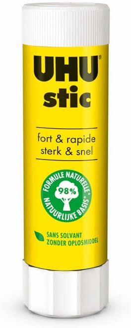UHU stic, Glue Stick Without Solvent 4 x 40 g Blister, White 4 x 40g stics