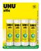 UHU stic, Glue Stick Without Solvent 4 x 40 g Blister, White 4 x 40g stics