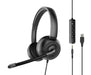 METIS USB Stereo Headset - Lightweight Wired Headset with Microphone and Cable Remote, USB-A and 3.5mm Jack Port, Office and Home Office, Storage Bag