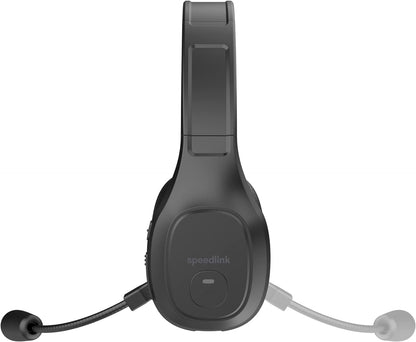 Speedlink Auriculares Bluetooth Sona – Auriculares Mono con micrófono y cancelación de Ruido, conexión inalámbrica por Bluetooth o con Cable USB, Negro