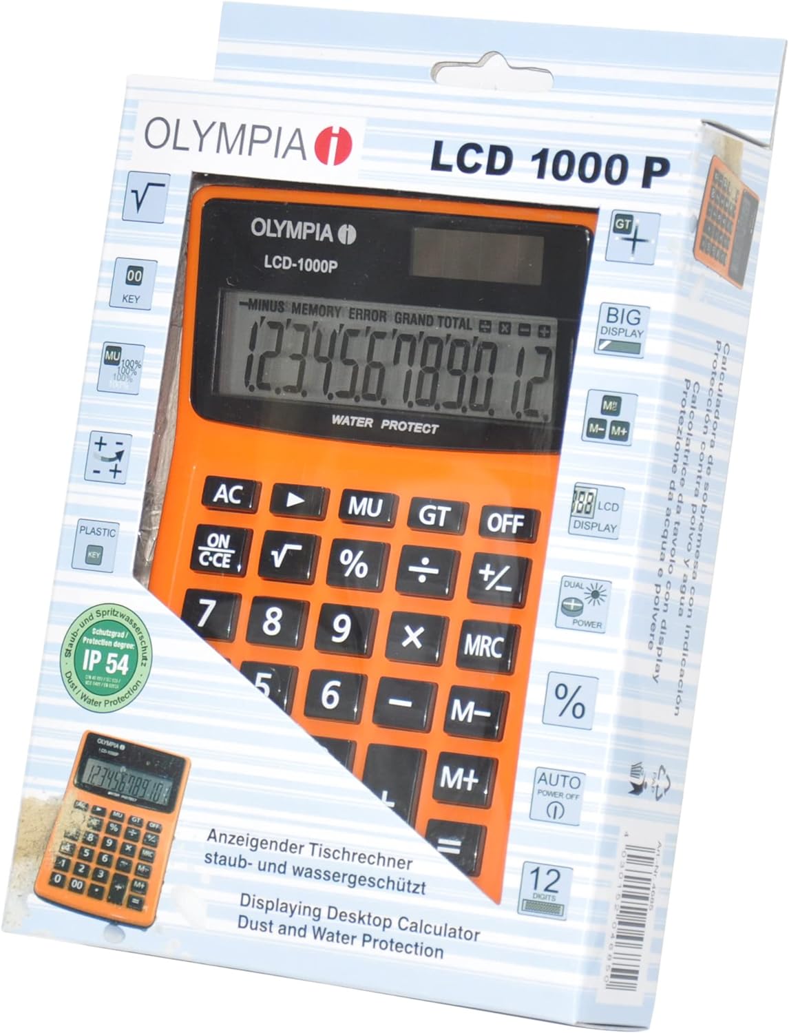 Olympia 1000P Calculator with LCD Orange