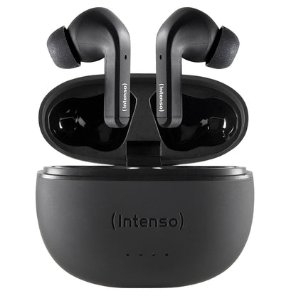 Intenso Black Buds - TWS True Wireless Kopfhörer T300A mit Active Noise Cancelling und bis zu 35 Std. Musikwiedergabe, klein