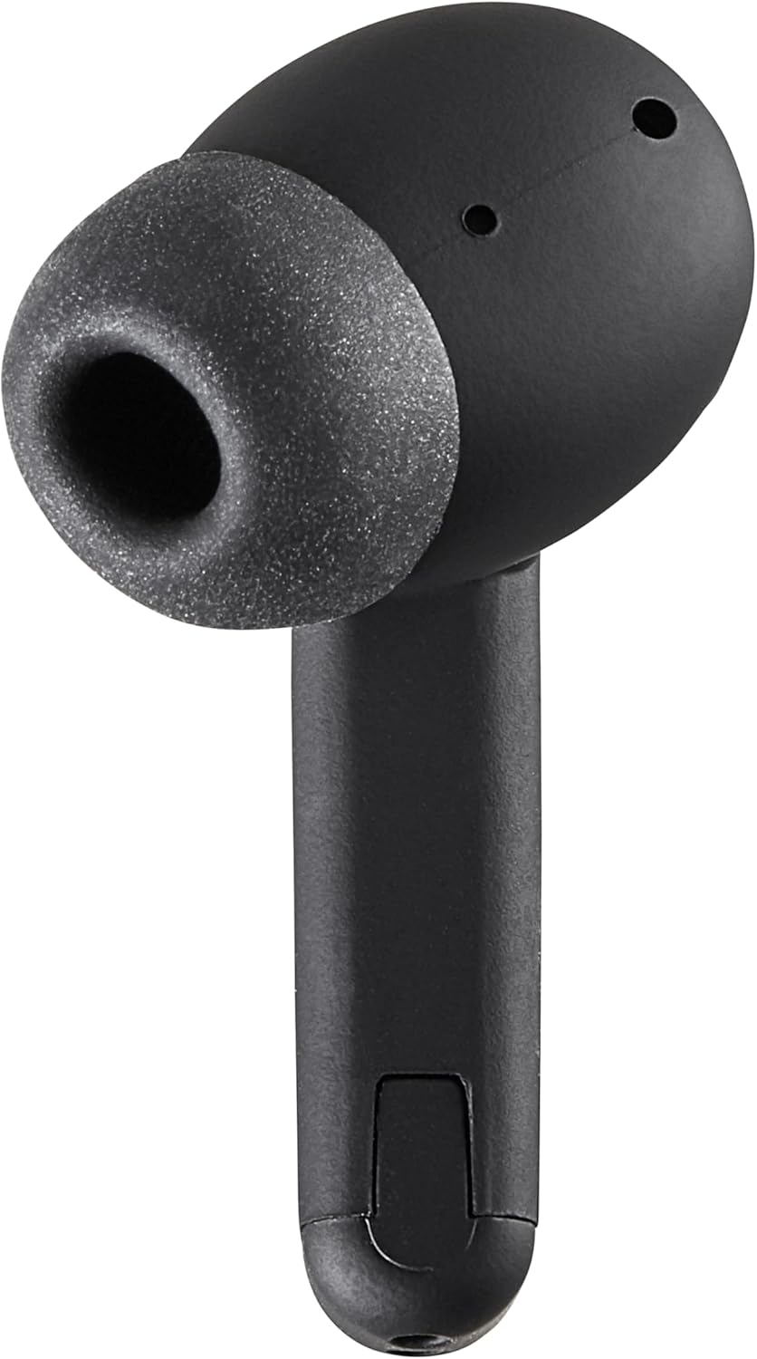 Intenso Black Buds - TWS True Wireless Kopfhörer T300A mit Active Noise Cancelling und bis zu 35 Std. Musikwiedergabe, klein