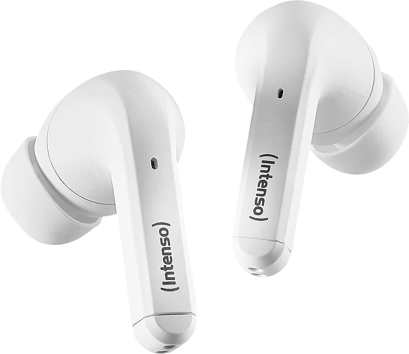 Intenso White Buds - TWS True Wireless Kopfhörer T302A mit Active Noise Cancelling und bis zu 35 Std. Musikwiedergabe, klein