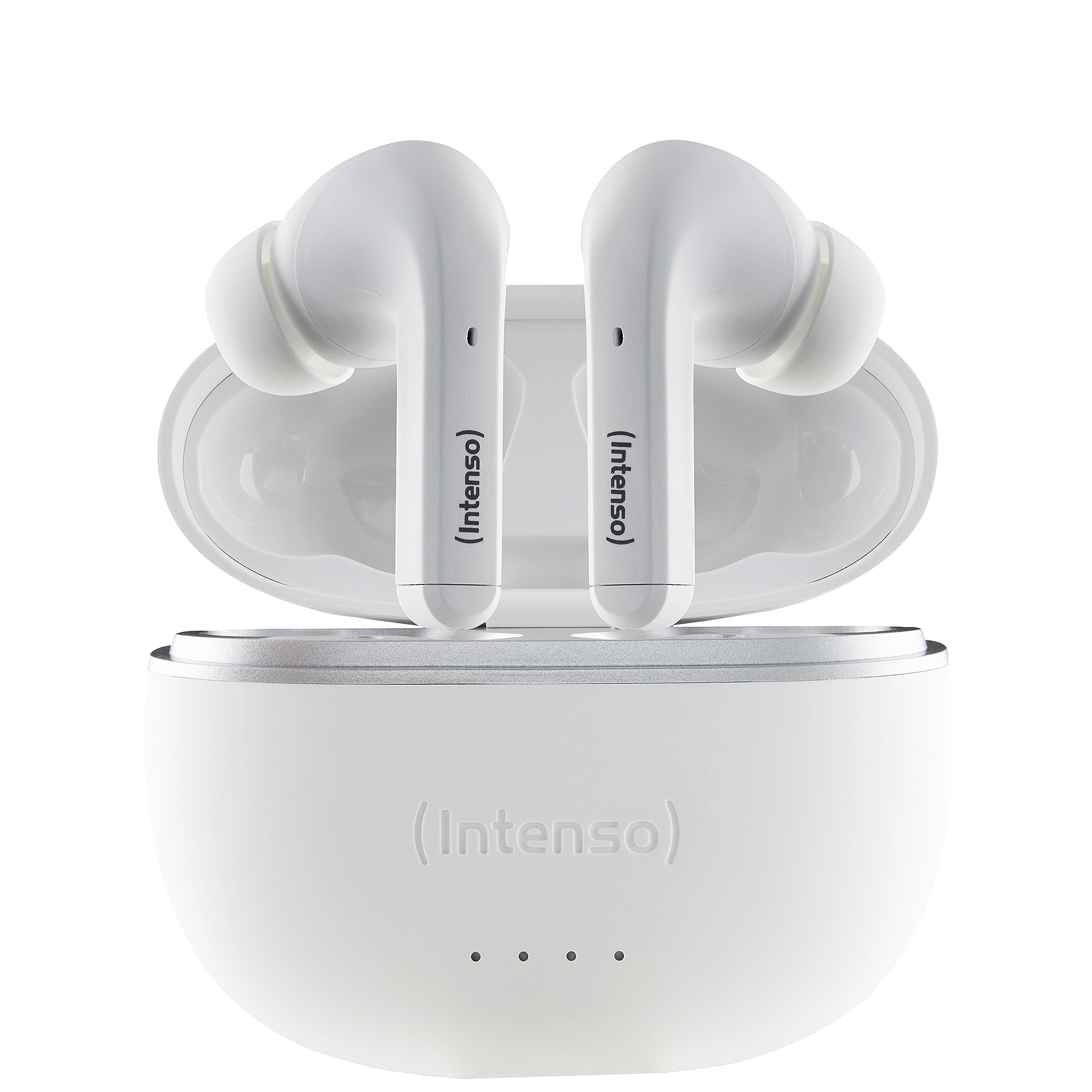 Intenso White Buds - TWS True Wireless Kopfhörer T302A mit Active Noise Cancelling und bis zu 35 Std. Musikwiedergabe, klein