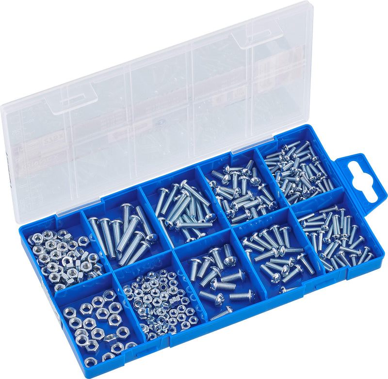 CONNEX DP8500055 Machine Screw & Nut Kit 275 pcs, Silver Threaded Screw Assortment (275 Pieces)