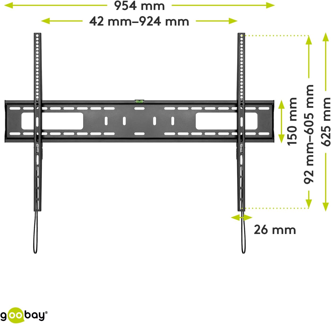 goobay TV-Wandhalterung Pro FIXED (XL) schwarz