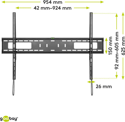 goobay TV-Wandhalterung Pro FIXED (XL) schwarz