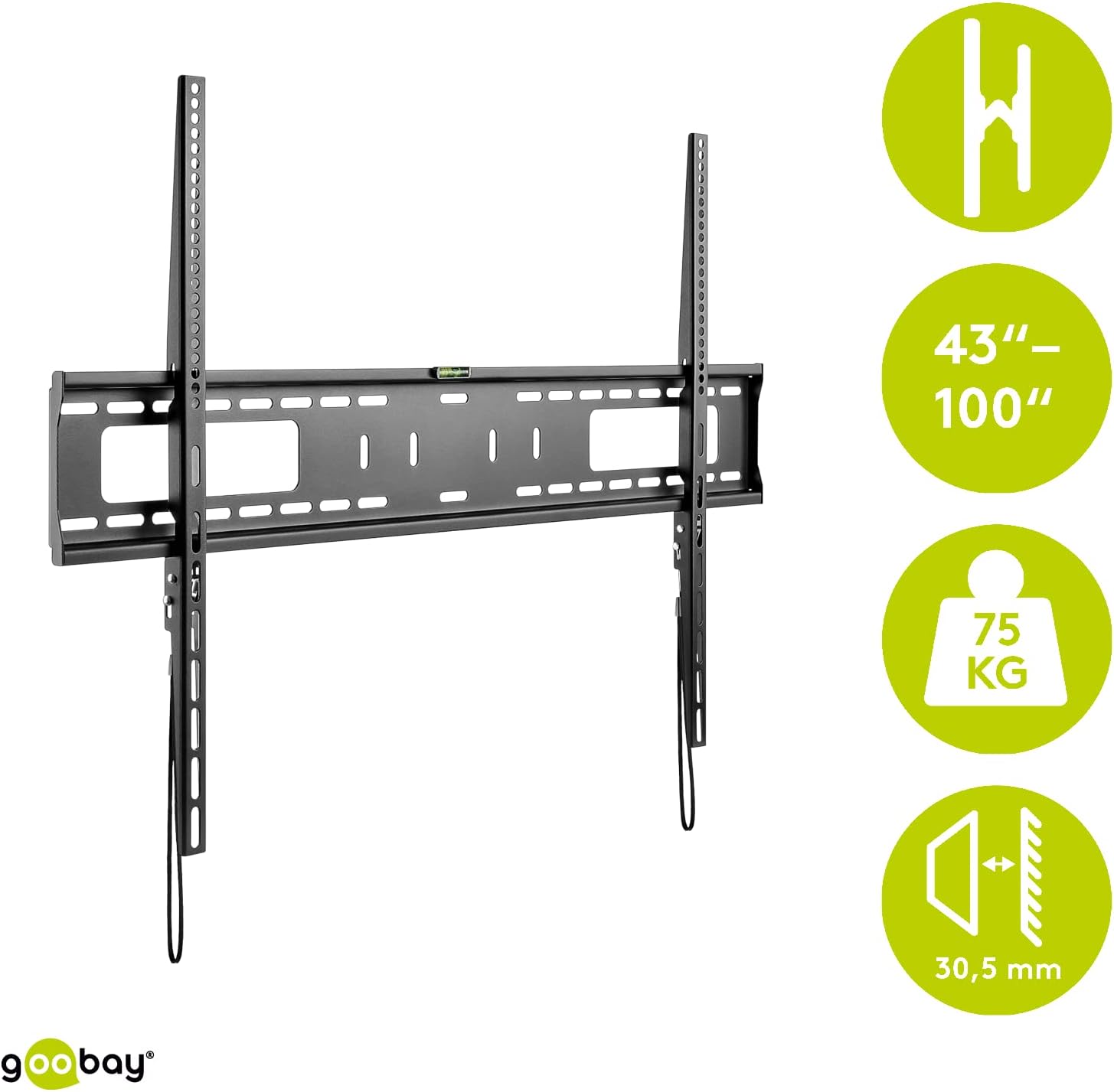goobay TV-Wandhalterung Pro FIXED (XL) schwarz