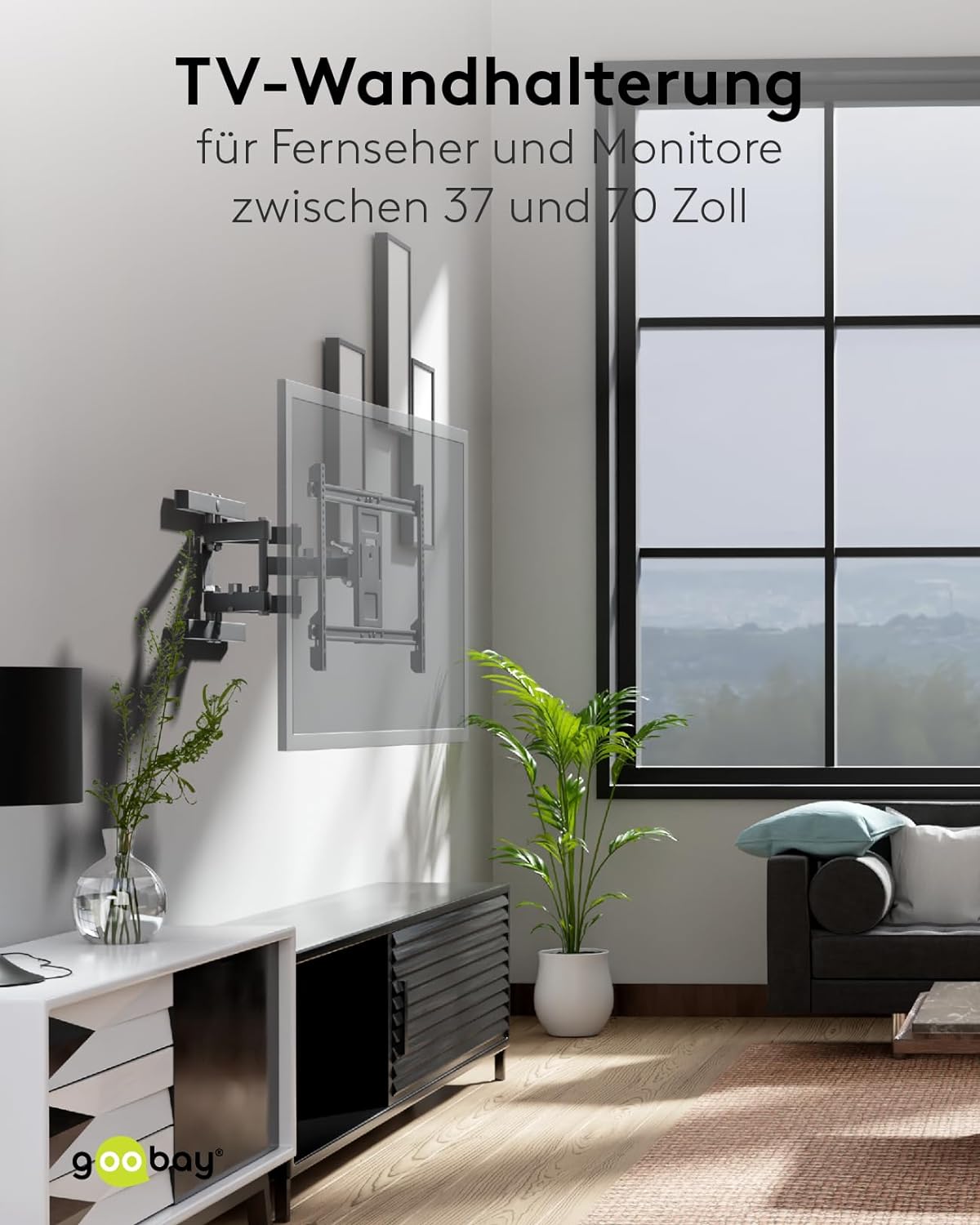 goobay TV-Wandhalterung Pro FULLMOTION (L) schwarz