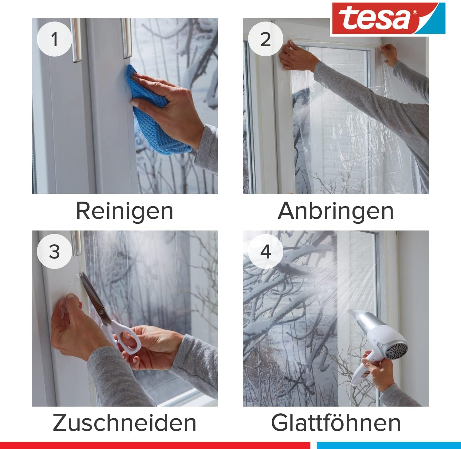 tesa tesamoll Fensterisolierfolie transparent