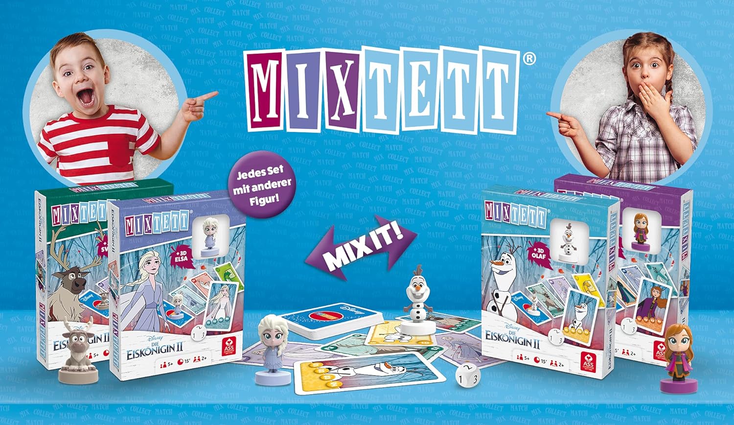 ASS Altenburger 22522243 Disney Die Eiskönigin 2 Kartenspiel mit Spielfigur, Mixtett-Olaf Mixtett - Olaf