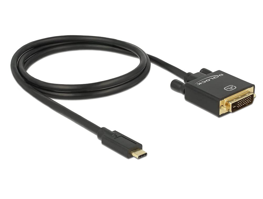 Delock DP Cable USB Type C Male to DVI 24 + 1 Male (Old Fashion) 4 K 30Hz/1 m Black