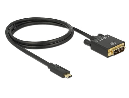 Delock DP Cable USB Type C Male to DVI 24 + 1 Male (Old Fashion) 4 K 30Hz/1 m Black