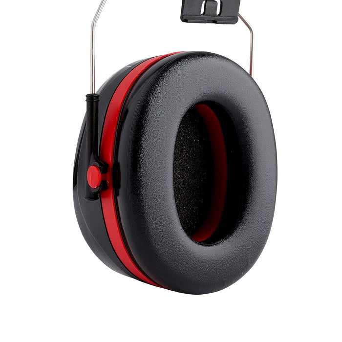 3M Peltor Optime III Ear Defenders Adults – Protective Earmuffs with Headband, Hearing Protection Against High Noise Levels in Industrial Settings, 35 dB, Black/Red