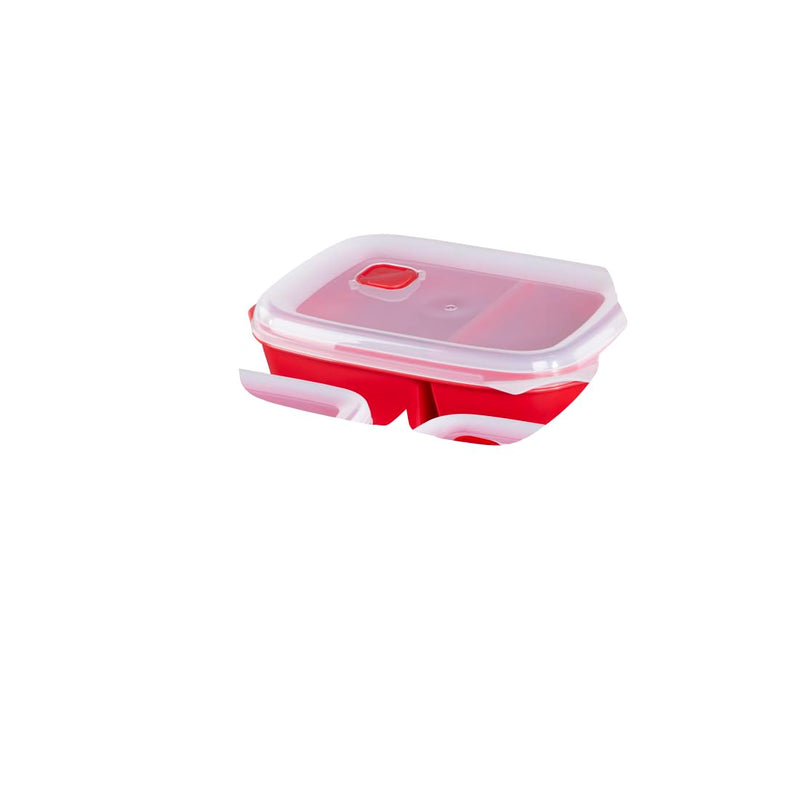 Xavax Mikrowellengeschirr Set 3-teilig + Deckel (Frischhalte-Dose ideal zum Einfrieren/Erhitzen v. Speisen, verschließbare Mikrowellendose spülmaschinenfest, 2x0,6l, 1x1,3l) Rot 2 Dosen 600 ml, 1 Dose 1300 ml