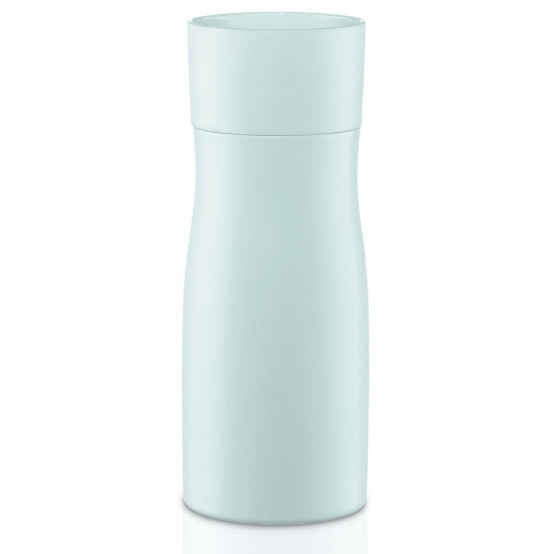 Xavax Thermobecher 400 ml (Isolierbecher mit Trinköffnung Quick Press Verschluss, Coffee to go Becher für 7h heiß/9h kalt, To Go Becher mit Schraubverschluss, Edelstahl Thermobecher to go) pastellblau