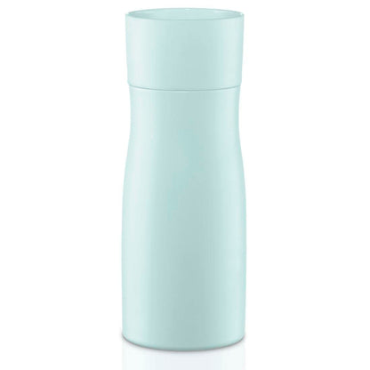 Xavax Thermobecher 400 ml (Isolierbecher mit Trinköffnung Quick Press Verschluss, Coffee to go Becher für 7h heiß/9h kalt, To Go Becher mit Schraubverschluss, Edelstahl Thermobecher to go) pastellblau