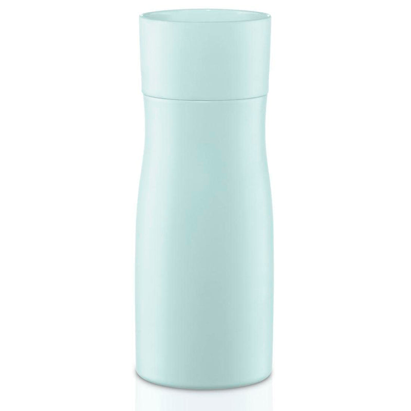 Xavax Thermobecher 400 ml (Isolierbecher mit Trinköffnung Quick Press Verschluss, Coffee to go Becher für 7h heiß/9h kalt, To Go Becher mit Schraubverschluss, Edelstahl Thermobecher to go) pastellblau