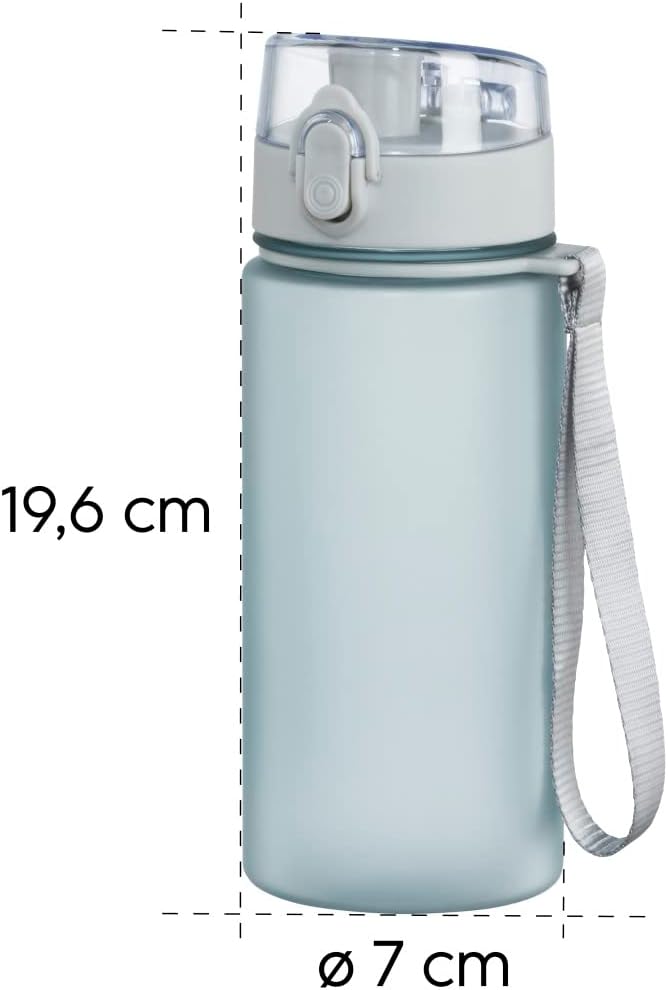 Xavax Sports Water Bottle with Wrist Strap, 500 ml, Transparent Blue
