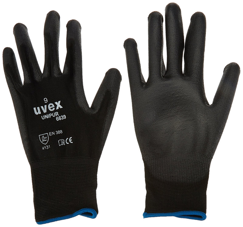 Uvex 60248 9 Unipur 6639 Safety Glove, Size: 9, Black