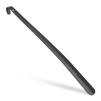 Relaxdays Comfy Metal Shoehorn, Sturdy, 60cm Long, Large Shoe Horn, Hanging, With Handle, Black, Iron, 60 x 4 x 4 cm