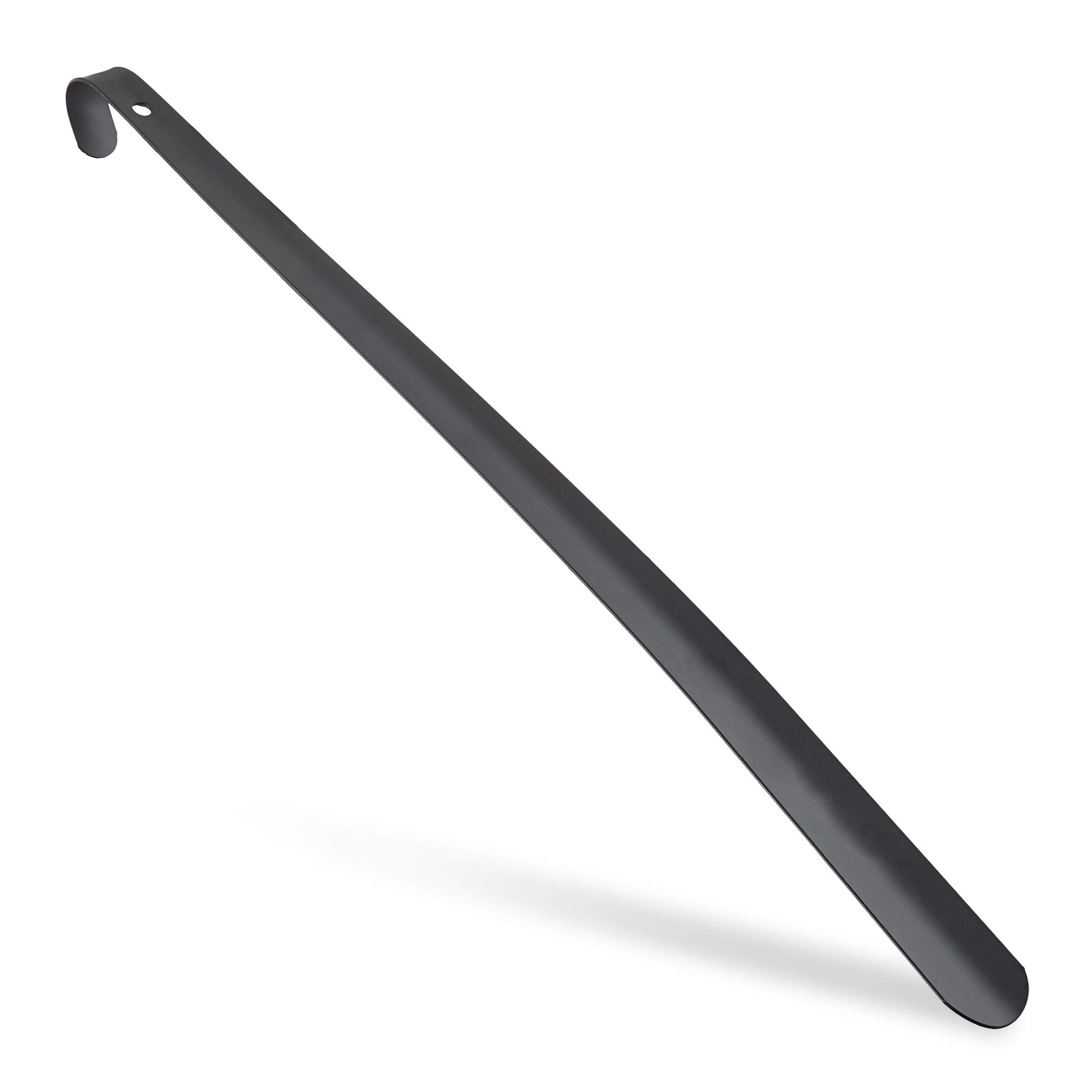Relaxdays Schuhlöffel Metall, komfortabel, stabil, 60 cm lang, großer Schuhanzieher, zum Aufhängen, mit Griff, schwarz, Eisen, 1 Stück, Relaxdays Comfy Metal Shoehorn, Sturdy, 60cm Long, Large Shoe Horn, Hanging, With Handle, Black, Iron, 60 x 4 x 4 cm 60