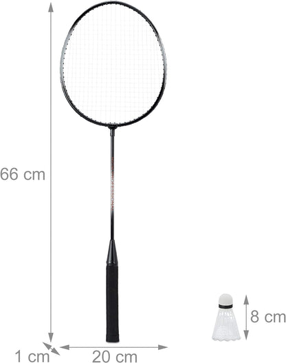 relaxdays Badminton-Set schwarz