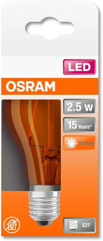 OSRAM Dekorative LED Lampe Décor mit E27 Sockel, Orange, 1500 K, 2,50 W, Ersatz für 15-W-Glühbirne, klar, LED STAR DECO CLASSIC A Orange 1 Stück (1er Pack