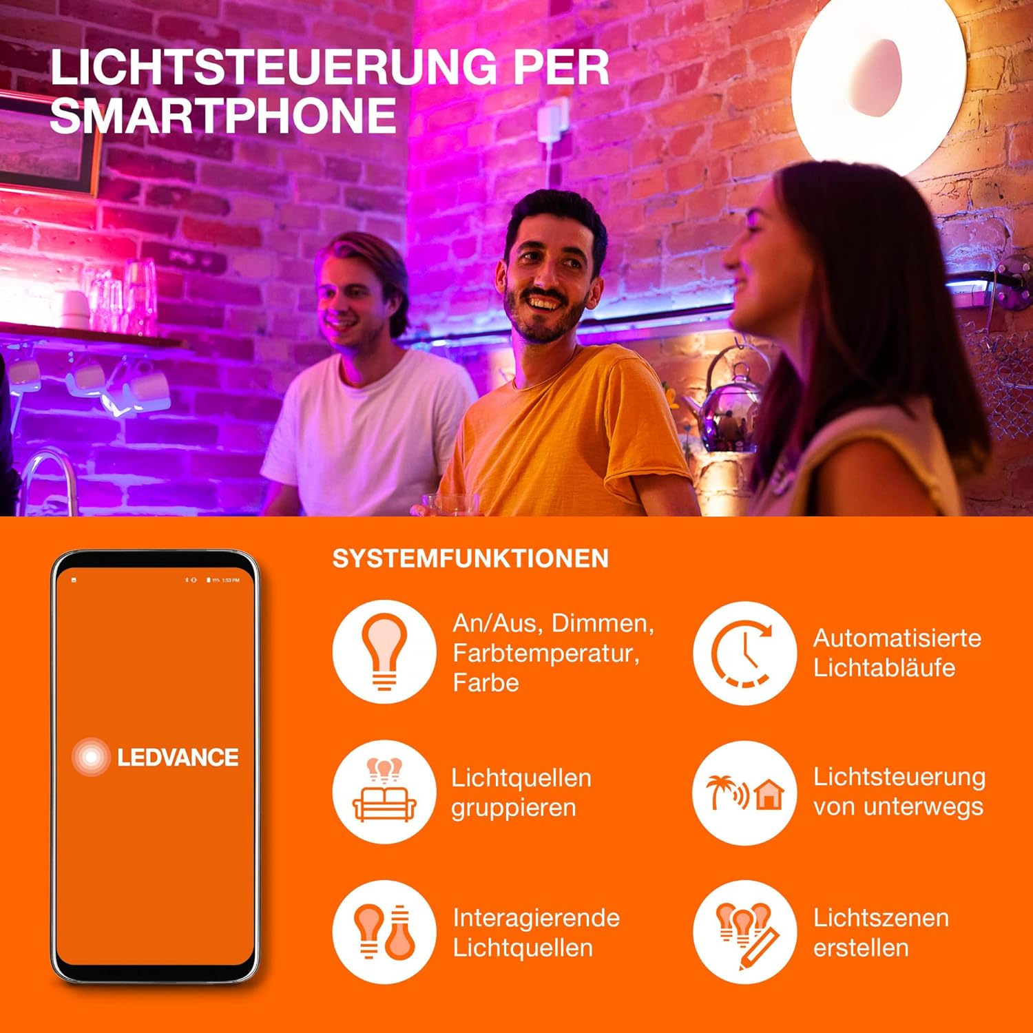 LEDVANCE LED-Lampe SMART+ WiFi Spot 40 GU10 5 W kl