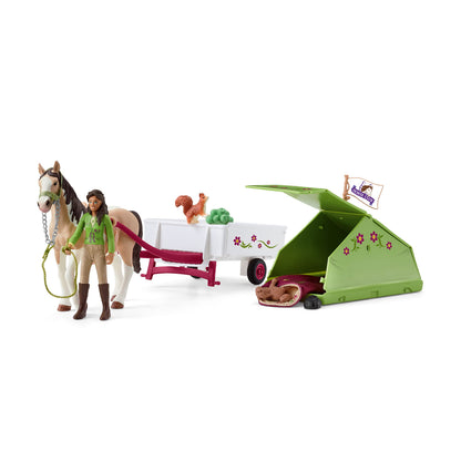 Schleich Horse Club, Horse Toys for Girls and Boys, Sarah's Camping Adventure Horse Set with Horse Toy, 12 Pieces, Ages 5+ 2022 Box Style