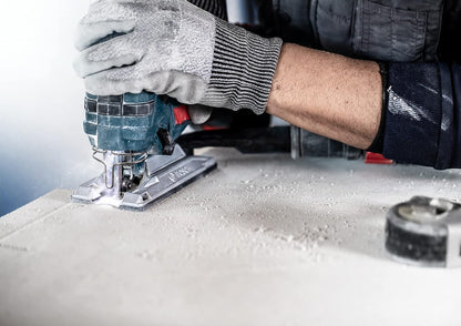 Bosch Accessories 3x Expert ‘Fiber Plaster’ T 141 HM Stichsägeblatt (für Faserzementplatten, Gipskartonplatte, Länge 100 mm, Zubehör Stichsäge) 5 - 50 mm Gipskarton & Zementfaserplatten hohe Standzeit 3 Stück