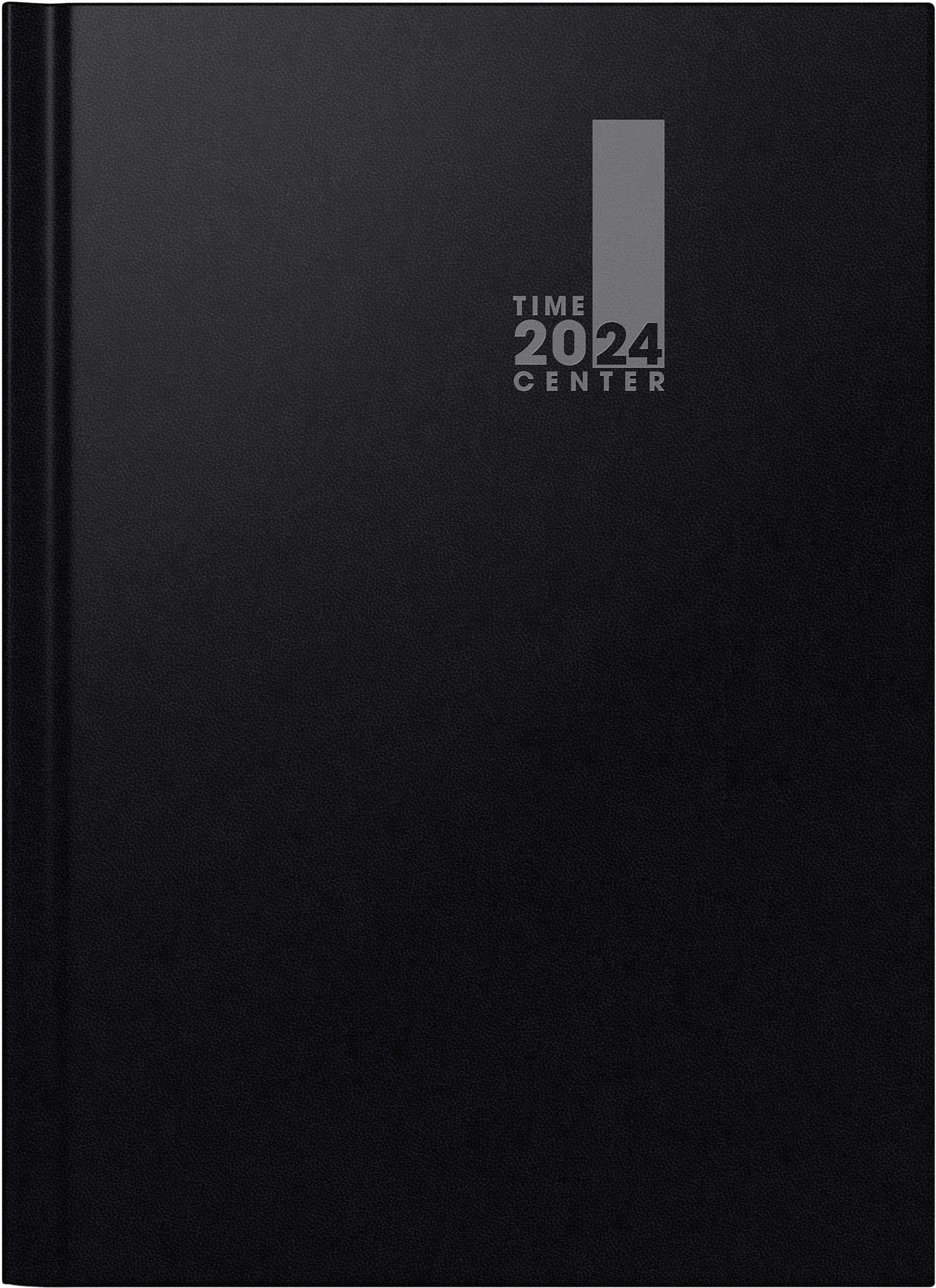 BRUNNEN 1072440904 Wochenkalender Buchkalender TimeCenter 2024 TimeCenter Modell 724 2 Seiten = 1 Woche Blattgröße 21 x 29,7 cm A4 Baladek-Einband schwarz