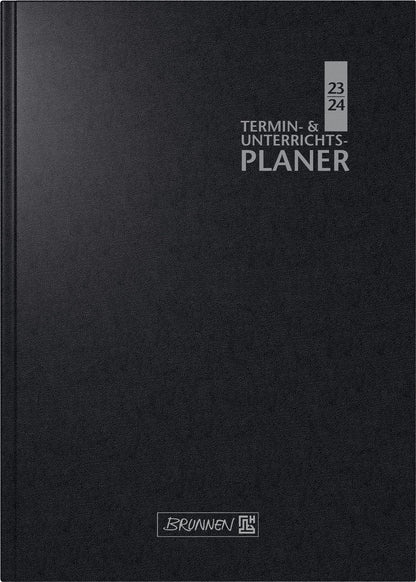 BRUNNEN 1075960904 Wochenkalender Lehrerkalender Termin- & Unterrichtsplaner 2023/2024 Lehrer-Sortiment 2 Seiten = 1 Woche Überformat A5: 17 x 24 cm Baladek-Einband schwarz