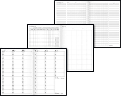 BRUNNEN 1075960904 Wochenkalender Lehrerkalender Termin- & Unterrichtsplaner 2023/2024 Lehrer-Sortiment 2 Seiten = 1 Woche Überformat A5: 17 x 24 cm Baladek-Einband schwarz